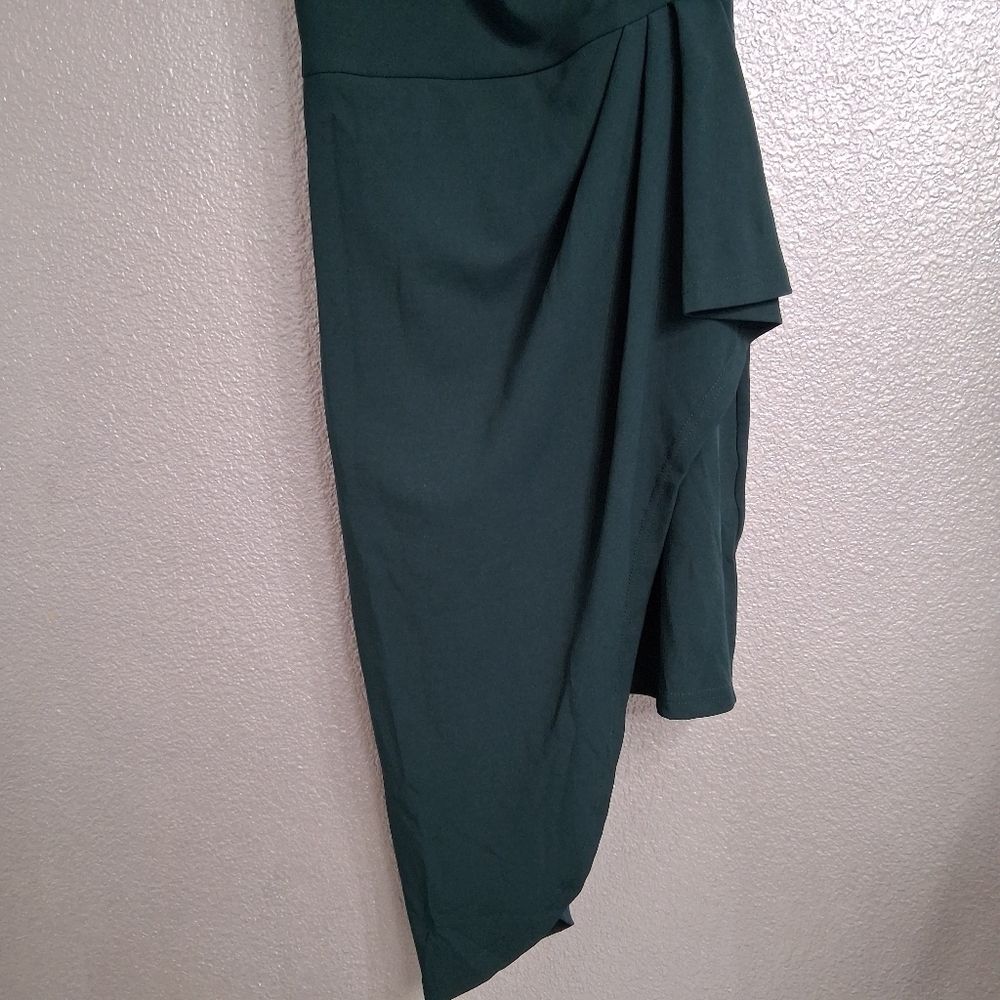 NWT BTFBM Forest Green One Shoulder Special Occasion Dress Size S - Picture 13 of 16